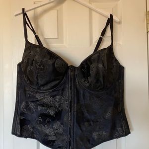 Bustier, hook and eye closure in front and ribbon lacing in back. Size 44